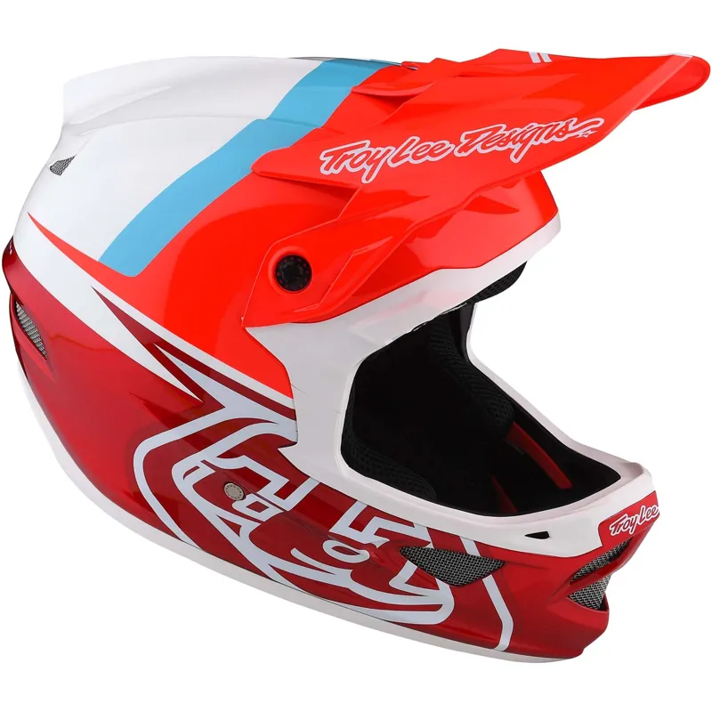 Troy Lee Designs D3 Fiberlite Full Face MTB Helmet Slant Red-5
